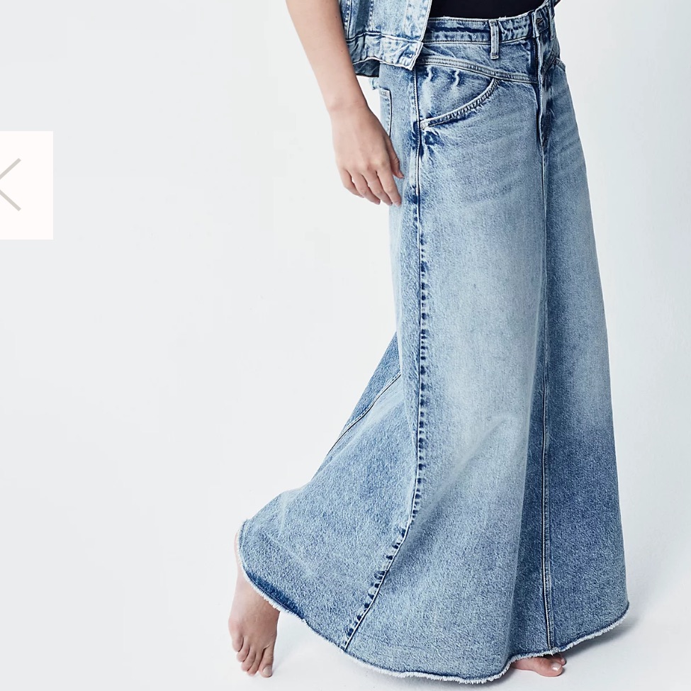 Nwt We The Free Come As You Are Denim Maxi Skirt Size 0